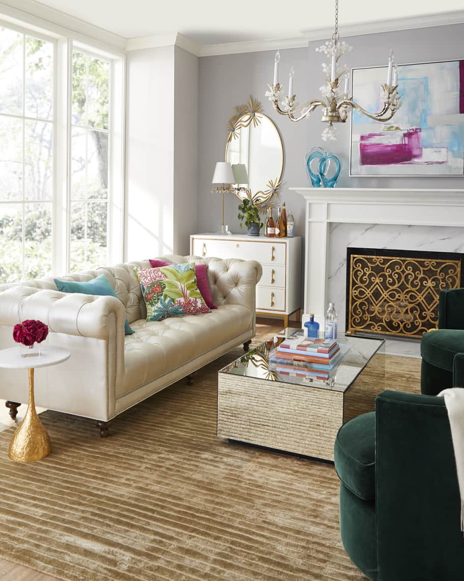 Image 2 of 5: Antique Mirrored Block Coffee Table