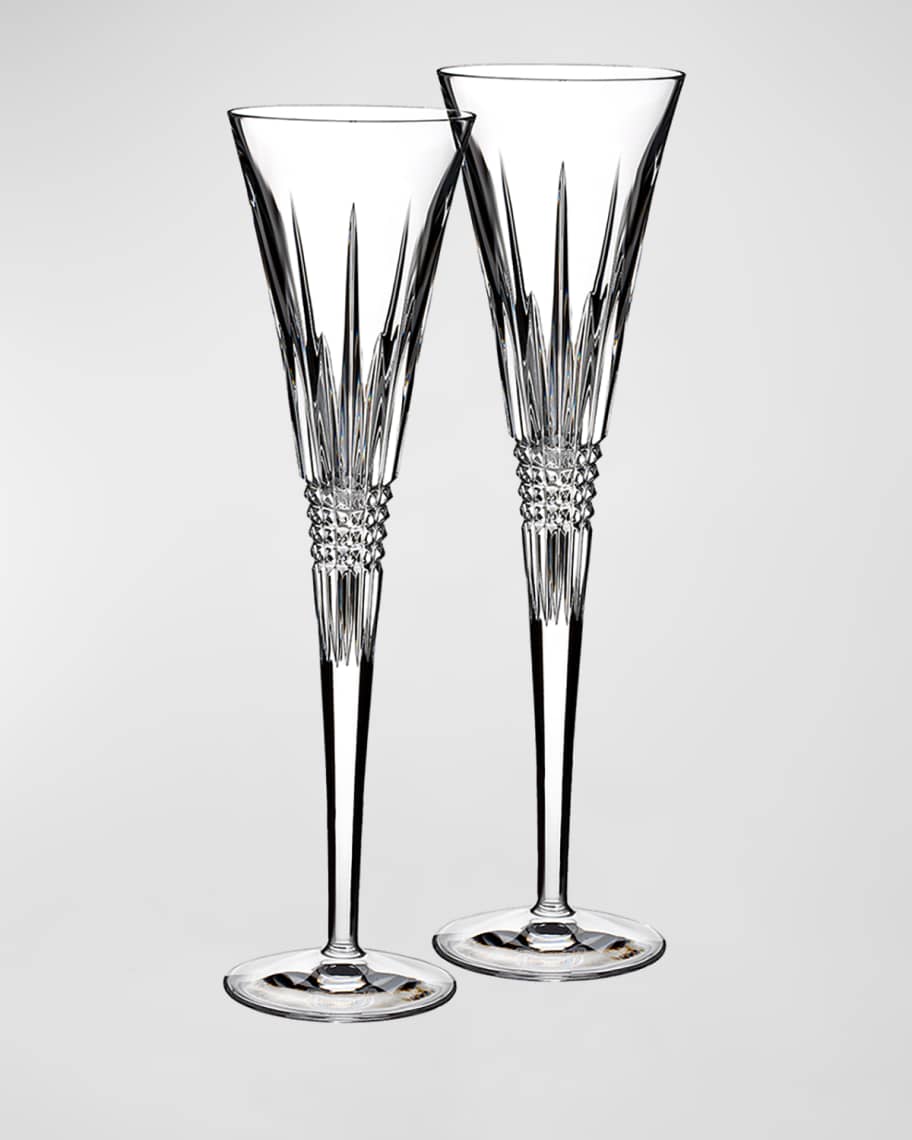 Image 1 of 1: Set of Two Lismore Diamond Flutes