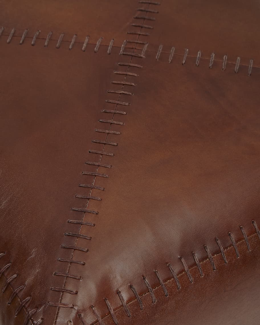 Image 2 of 4: Boland Small Leather Ottoman