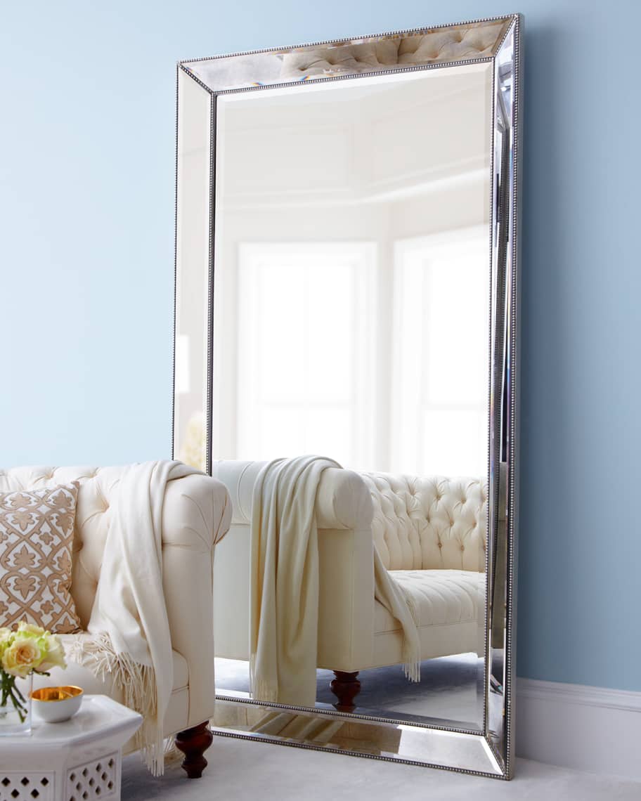 Leaner mirror silver sale