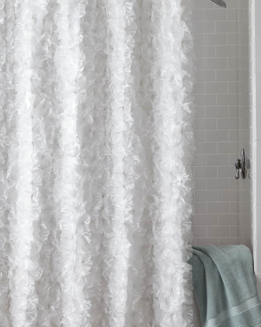Image 1 of 1: White Flower Power Shower Curtain
