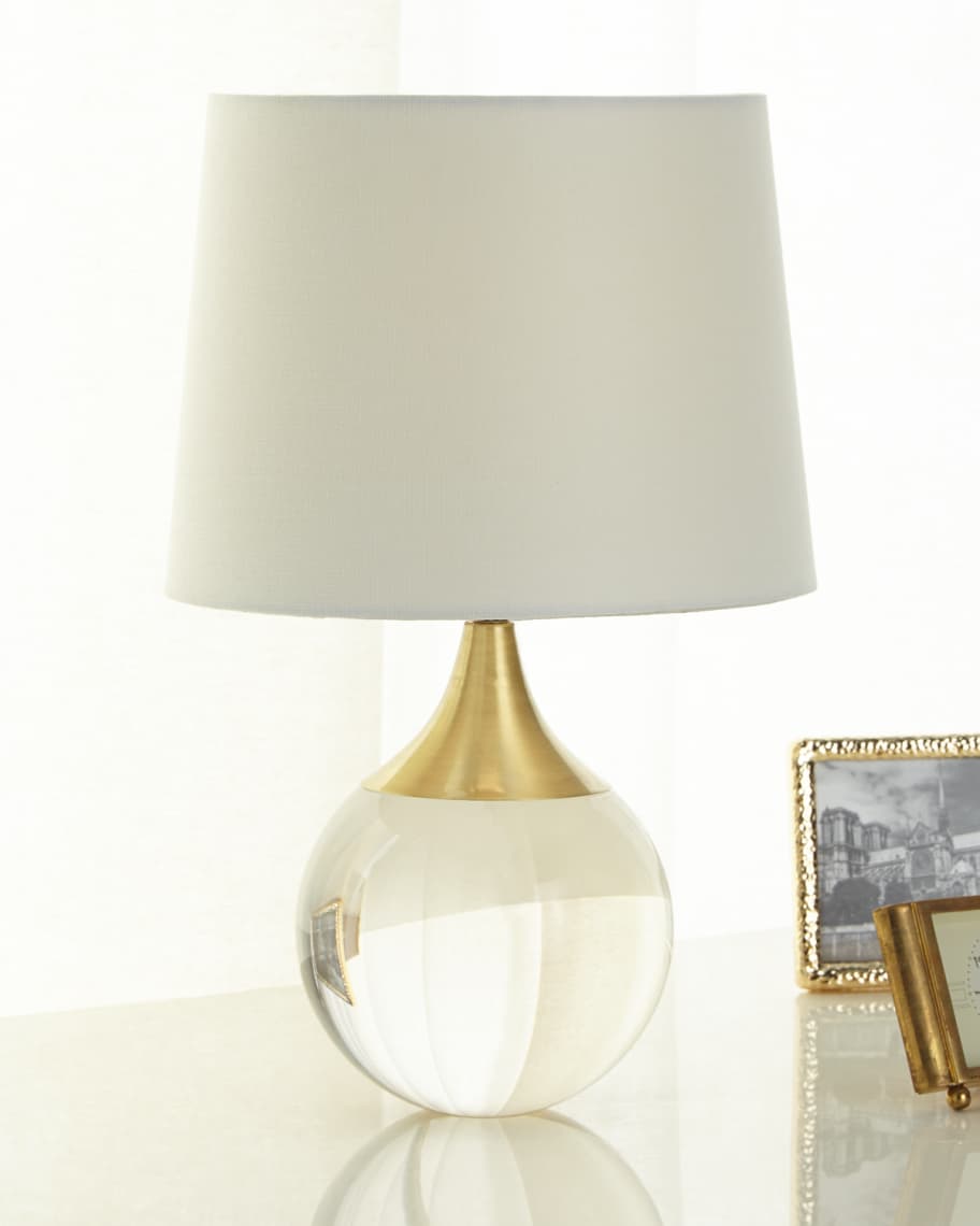 Image 1 of 3: Fluted Crystal Ball Lamp