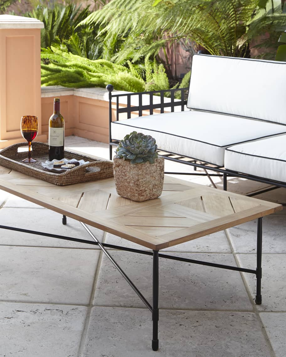 Image 1 of 3: Avery Neoclassical Teak Outdoor Coffee Table