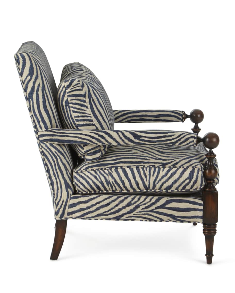 Image 3 of 5: Zebra Transitional-Style Arm Chair