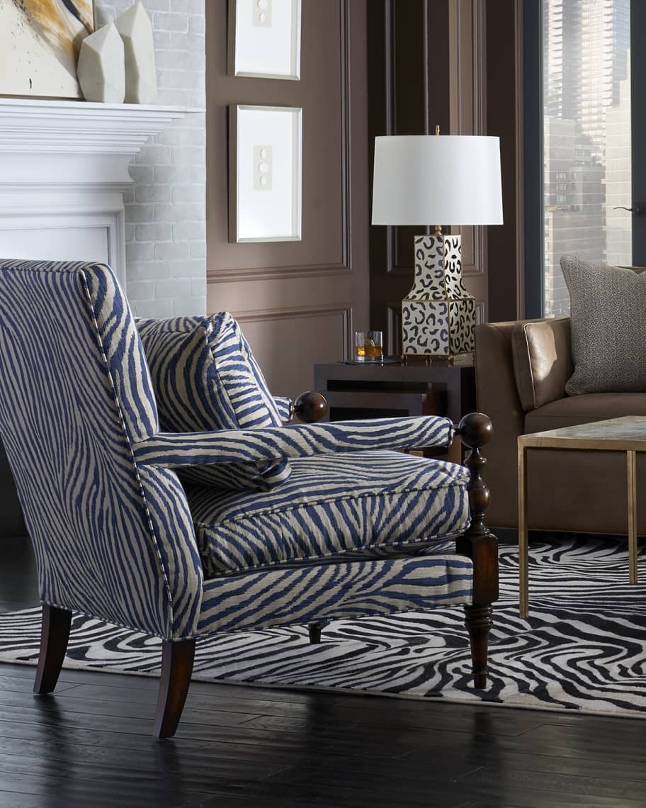 Image 2 of 5: Zebra Transitional-Style Arm Chair