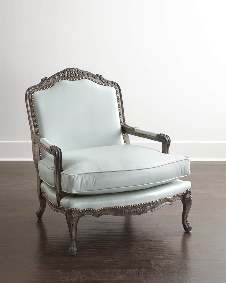 Old Hickory Tannery Bates Leather Bergere Chair Horchow