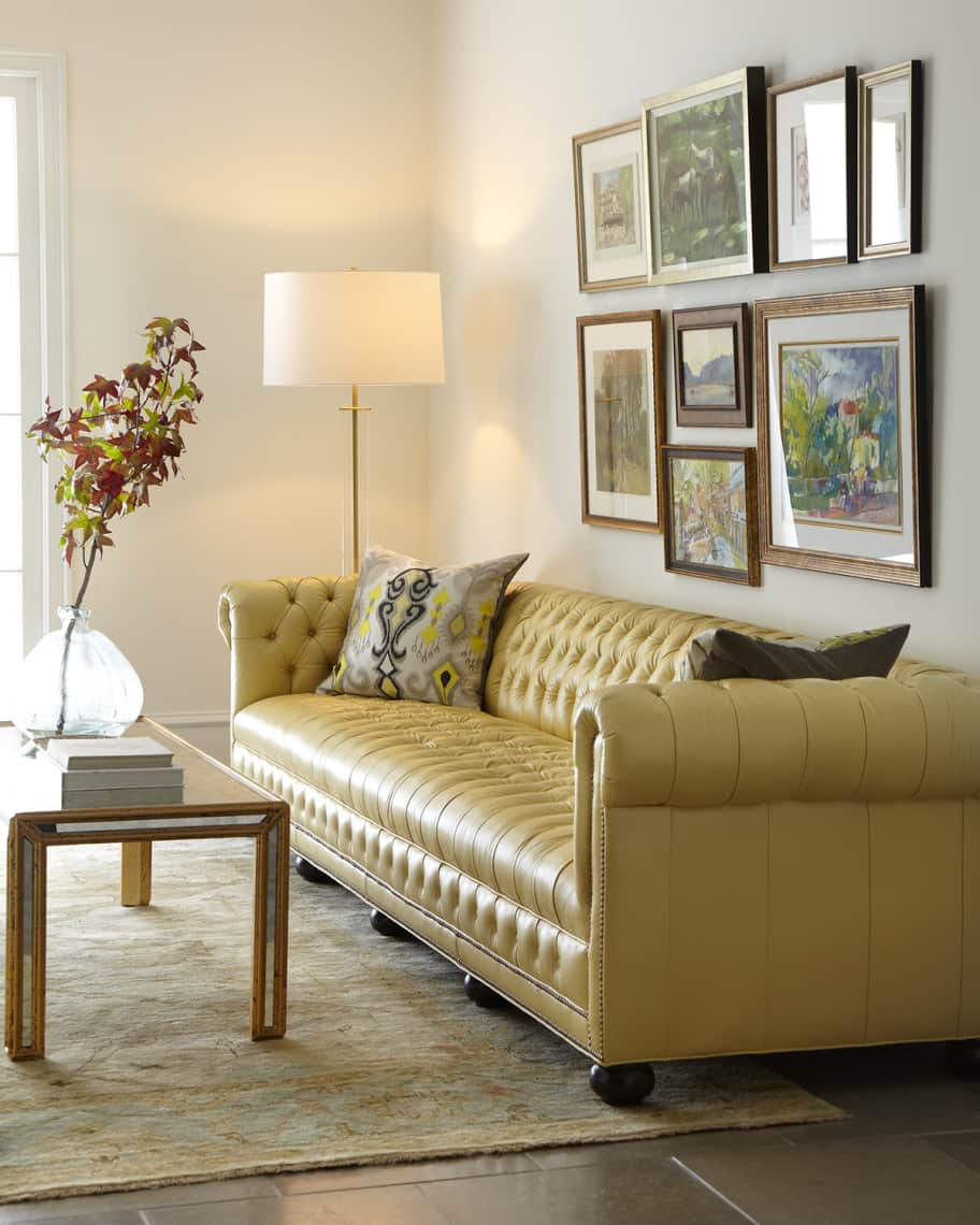 Mustard leather sofa discount