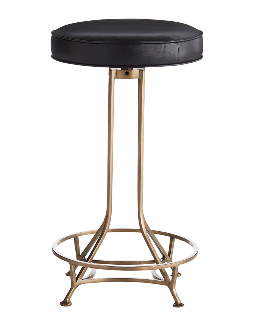 Image 1 of 3: Bexah Leather Counter Stool