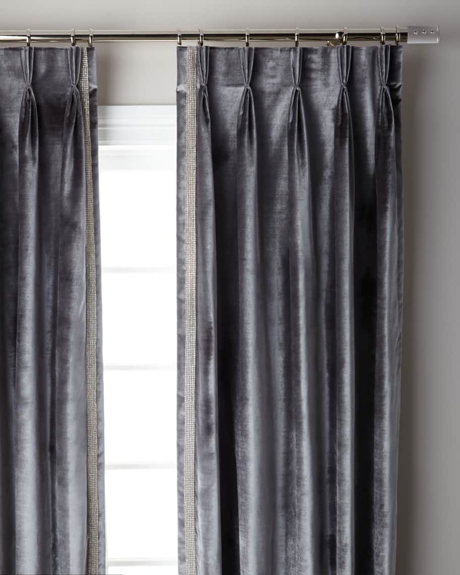 Image 1 of 1: Graphite Pave 3-Fold Pinch Pleat Curtain Panel, 108"