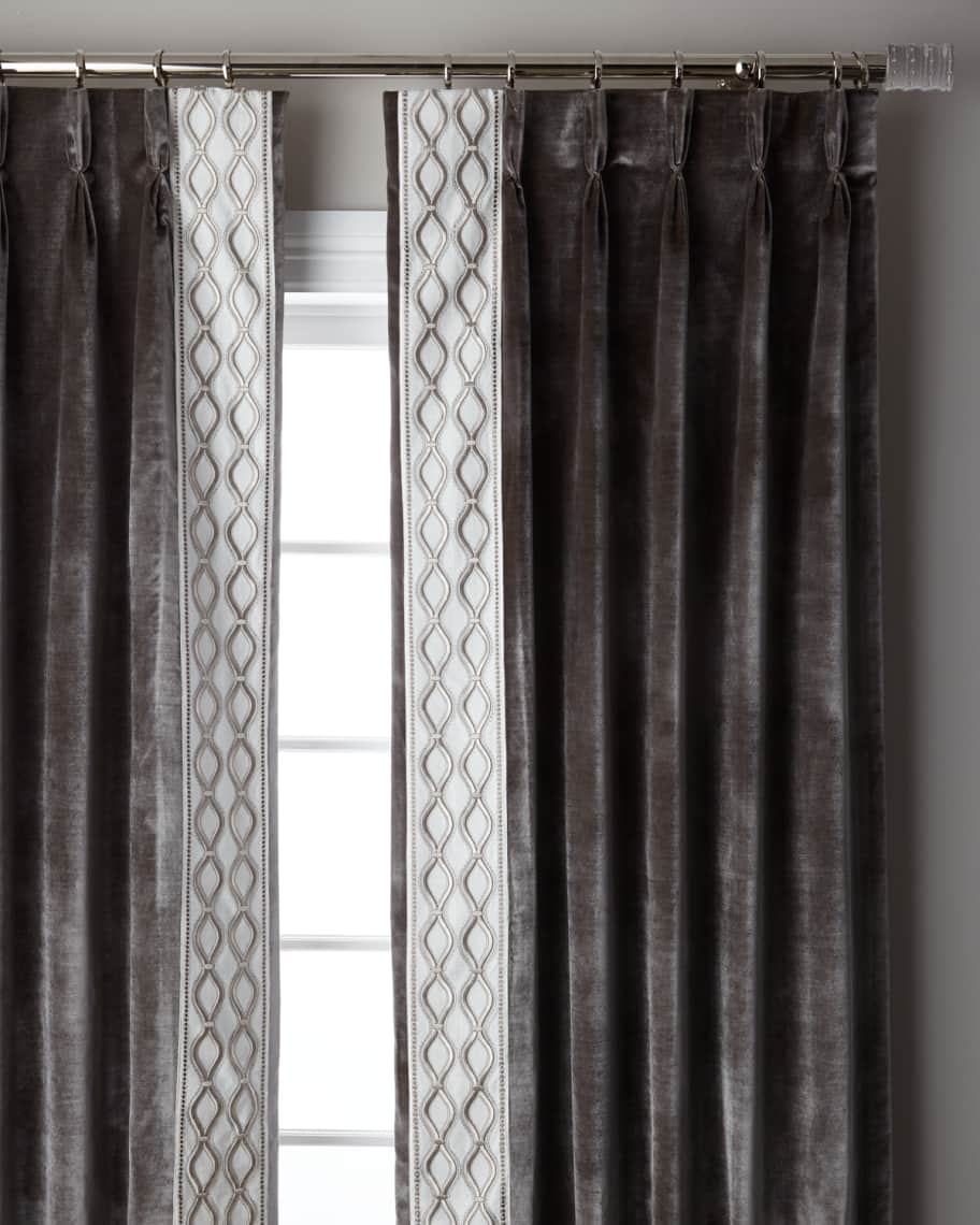 Image 1 of 1: Steel Metropolitan 3-Fold Pinch Pleat Blackout Curtain Panel, 96"