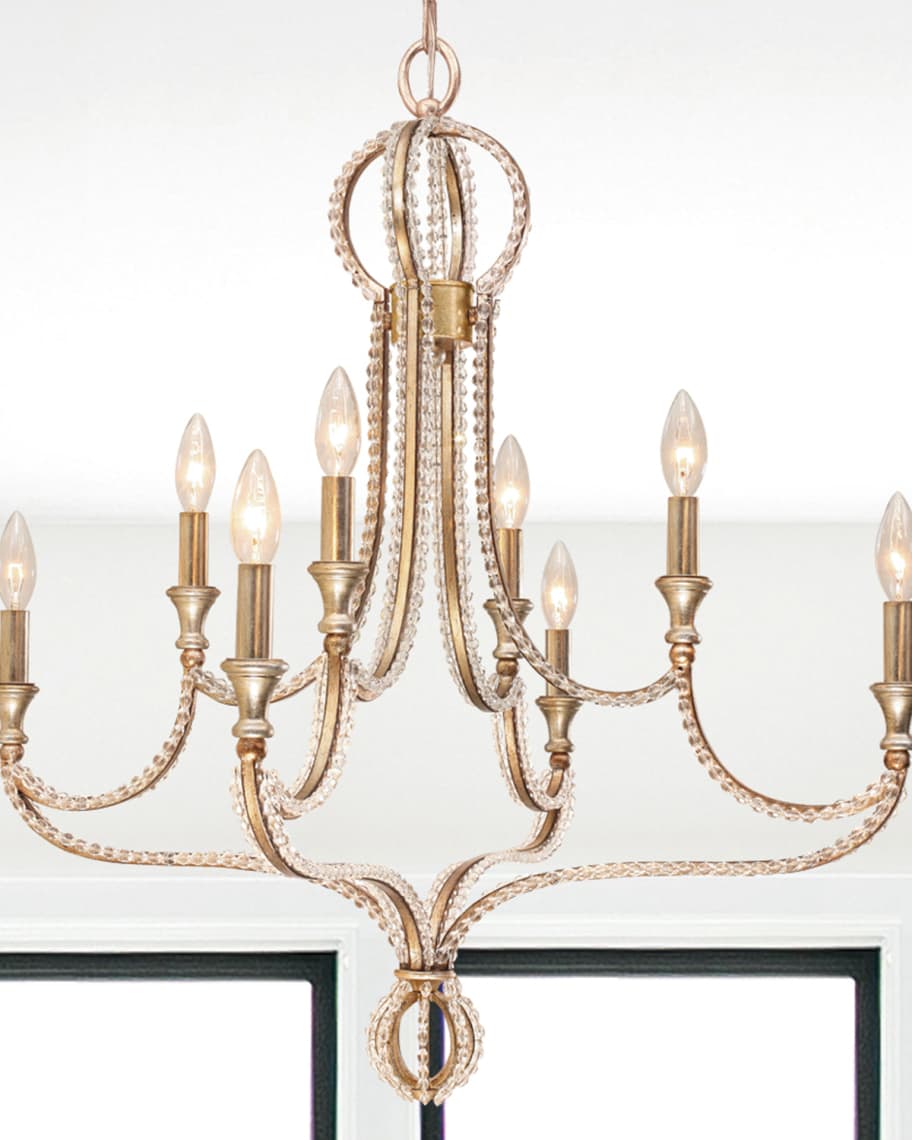 Image 2 of 2: Garland 8-Light Crystal Bead Chandelier