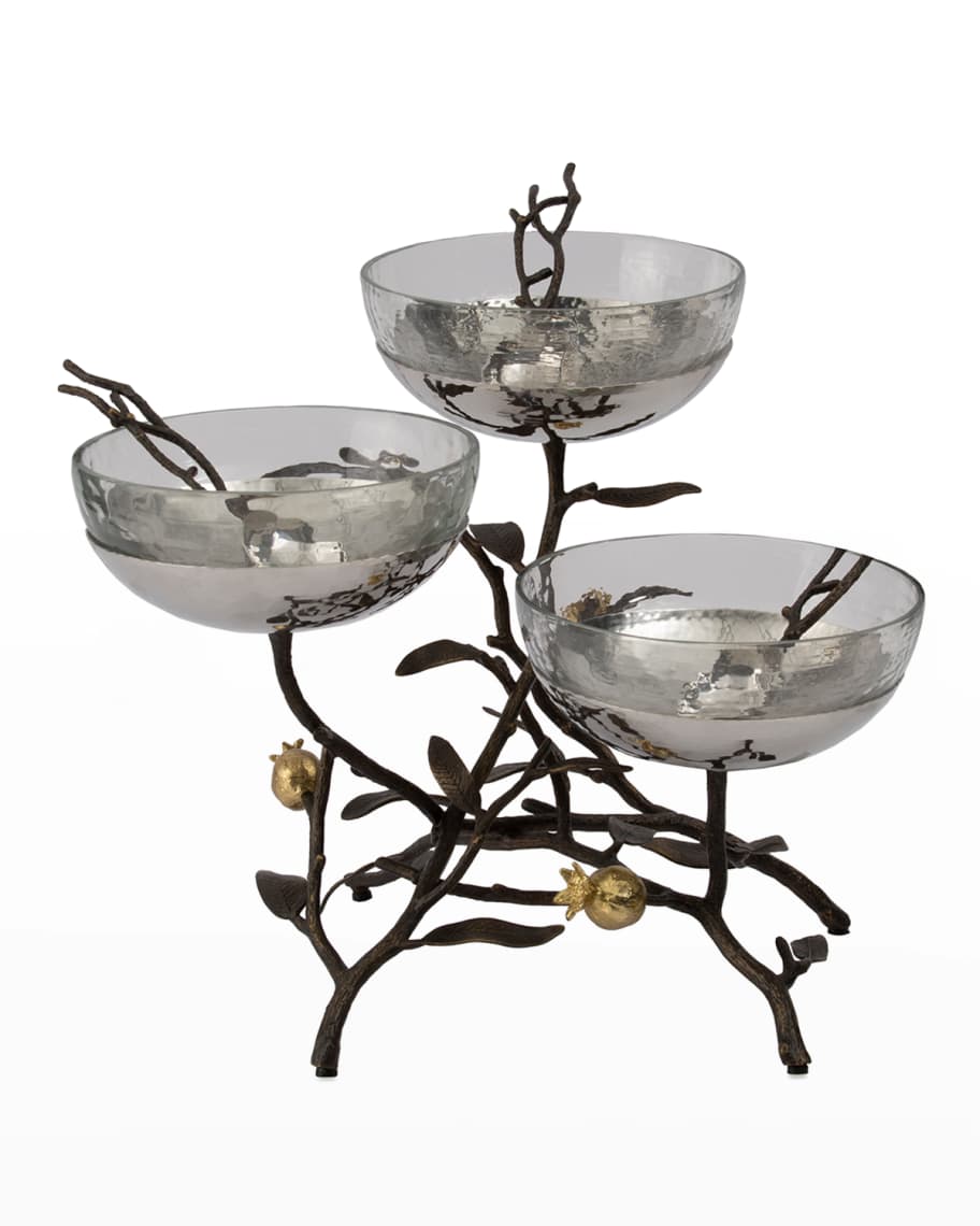 Image 1 of 1: Pomegranate Triple Bowl Stand