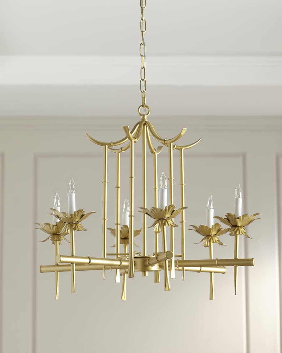 Bamboo Motif 6 Light Chandelier