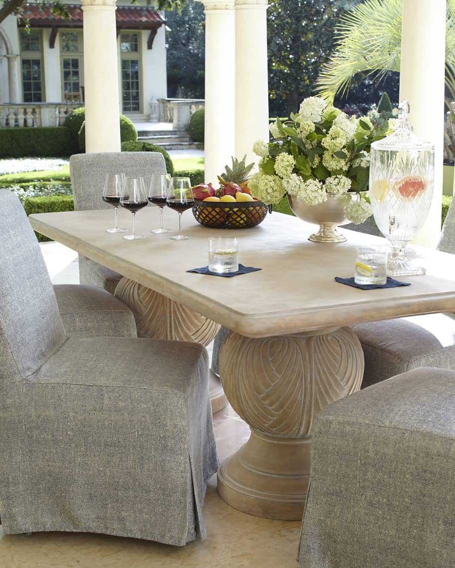 Double Pedestal Indoor Outdoor Dining Table Horchow