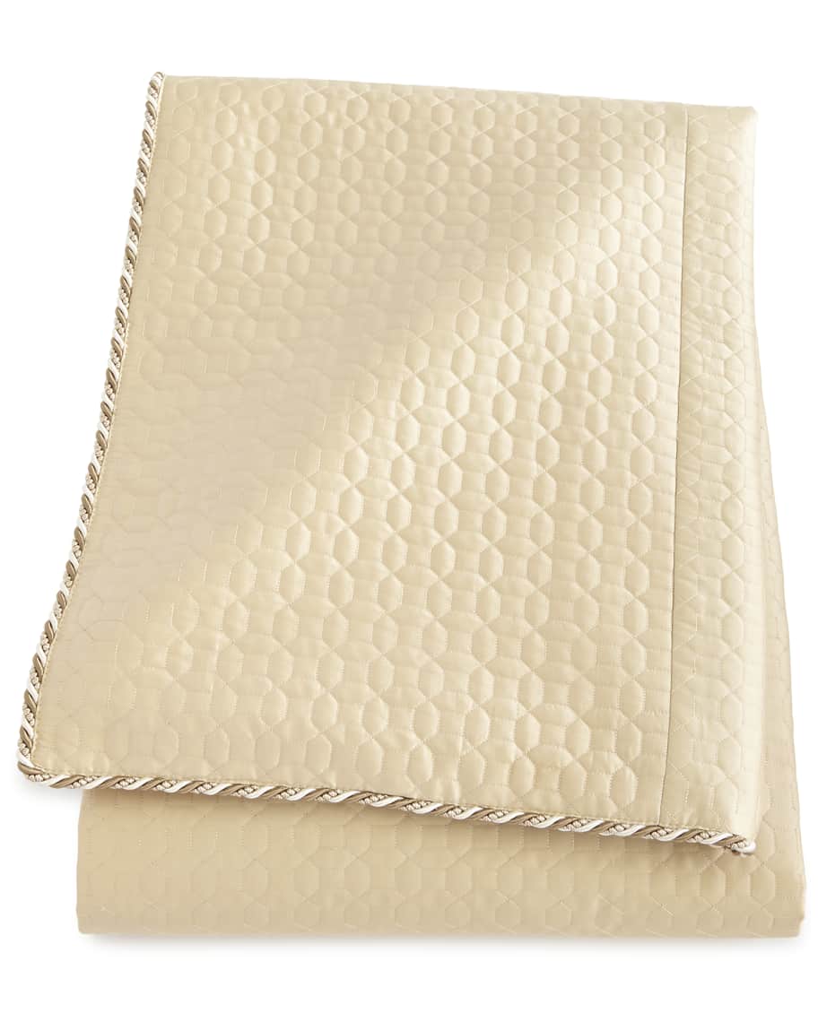 Image 1 of 1: Neutral Modern King Quilted Silk Duvet Cover
