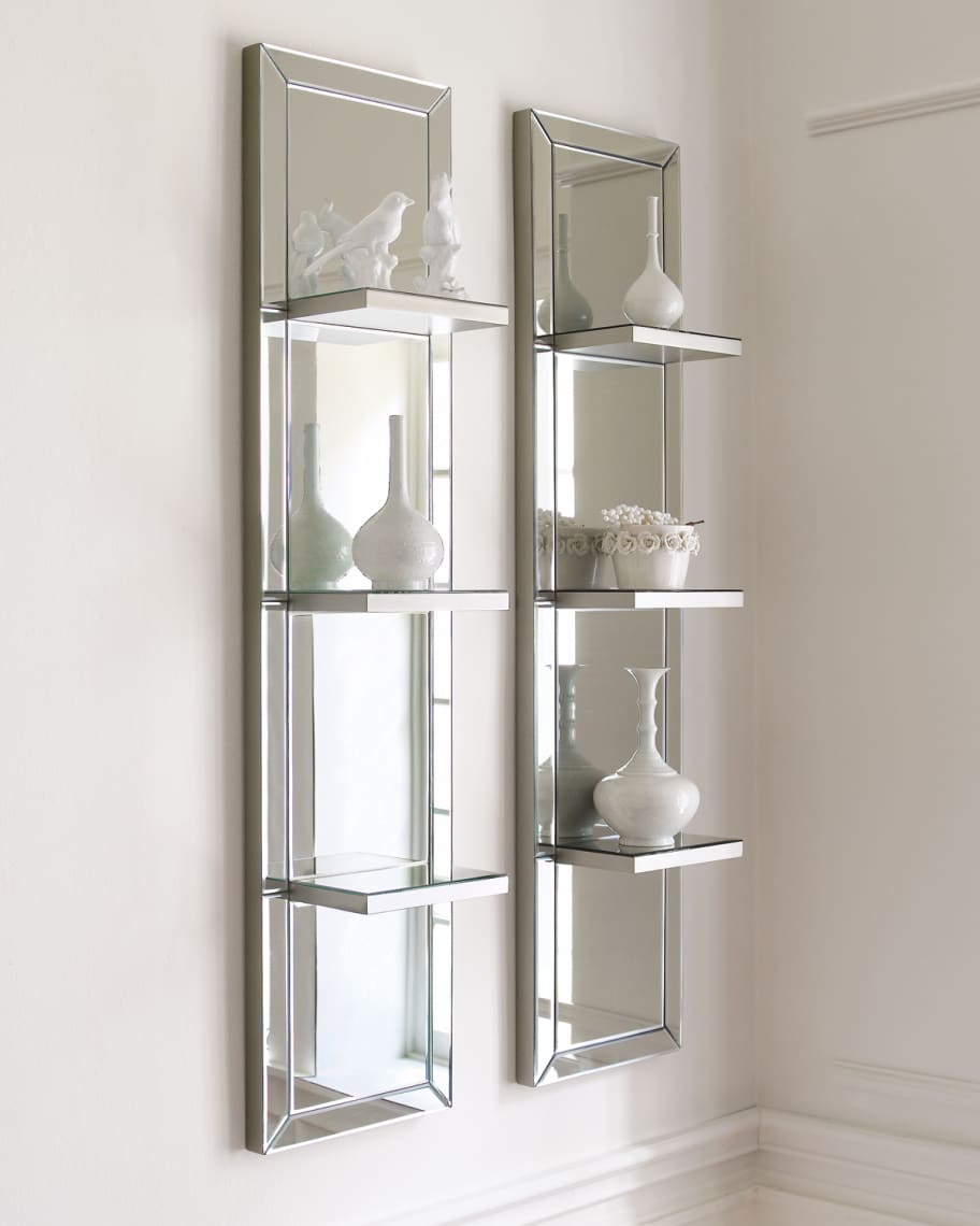 Wall mirror clearance with shelves