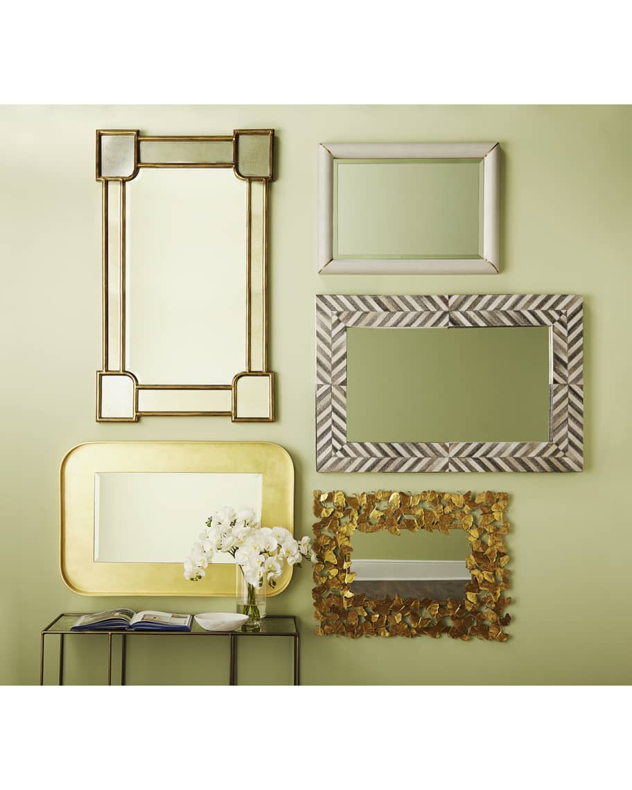 Image 2 of 4: Brass Shagreen Mirror