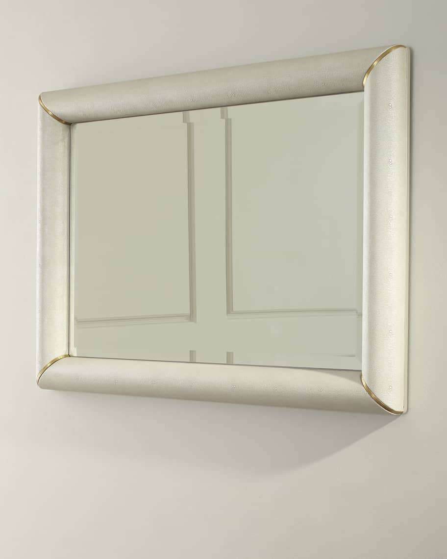 Image 3 of 4: Brass Shagreen Mirror