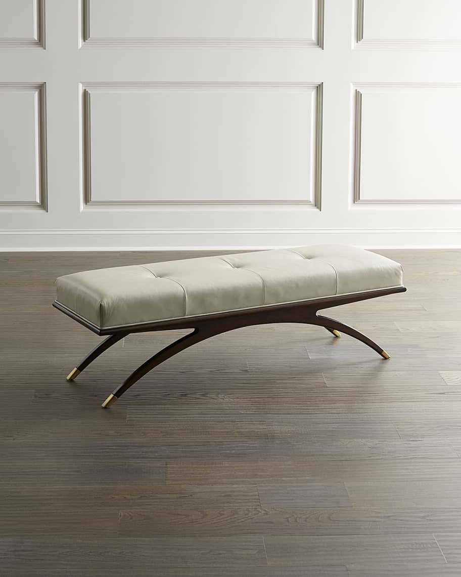Image 1 of 3: Euclidean Leather Bench