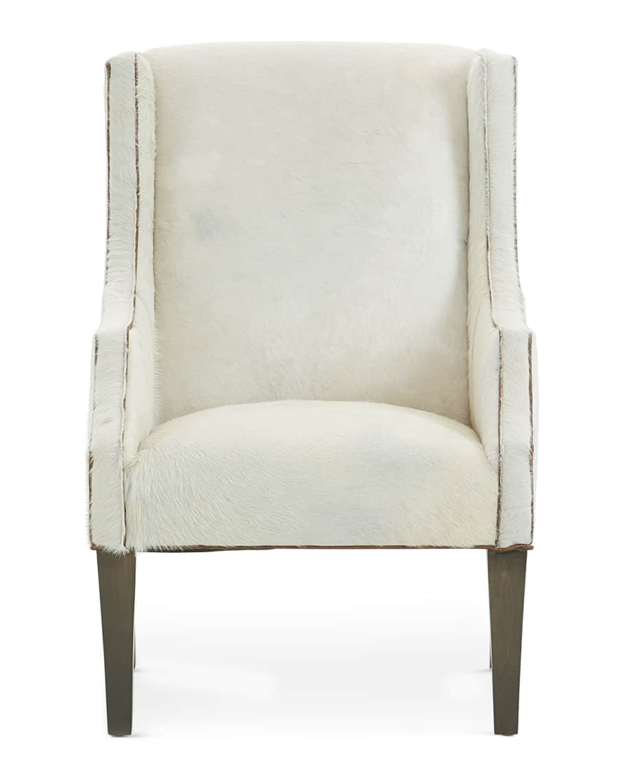 Image 2 of 3: Glacier Hair Hide Wing Chair
