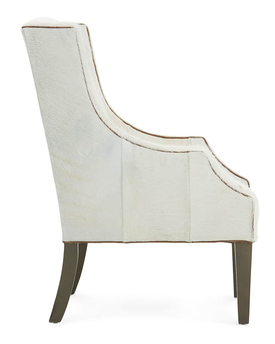 Image 3 of 3: Glacier Hair Hide Wing Chair