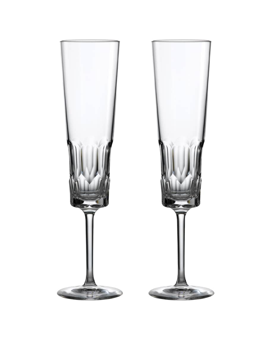 Image 1 of 2: Jeff Leathan Icon Champagne Flutes, Set of 2 - Clear