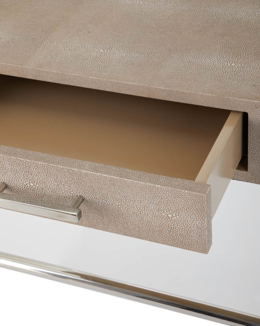 Image 3 of 3: Lucy Faux Shagreen & Acrylic Side Table