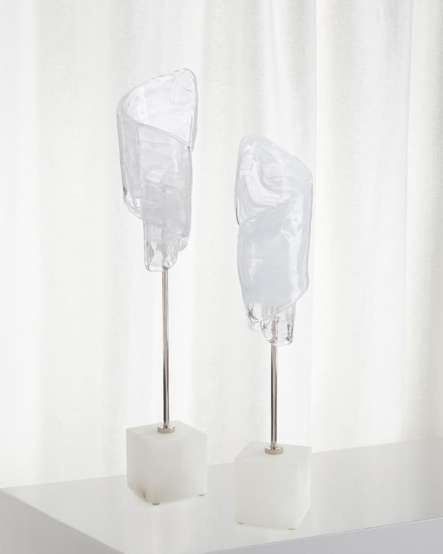 Image 1 of 1: Hint of Clear Glass Curls, Set of 2