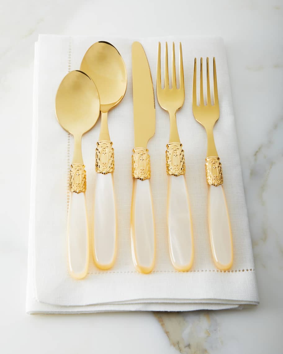Image 1 of 2: 20-Piece Victoria Shine Flatware Set, Gold
