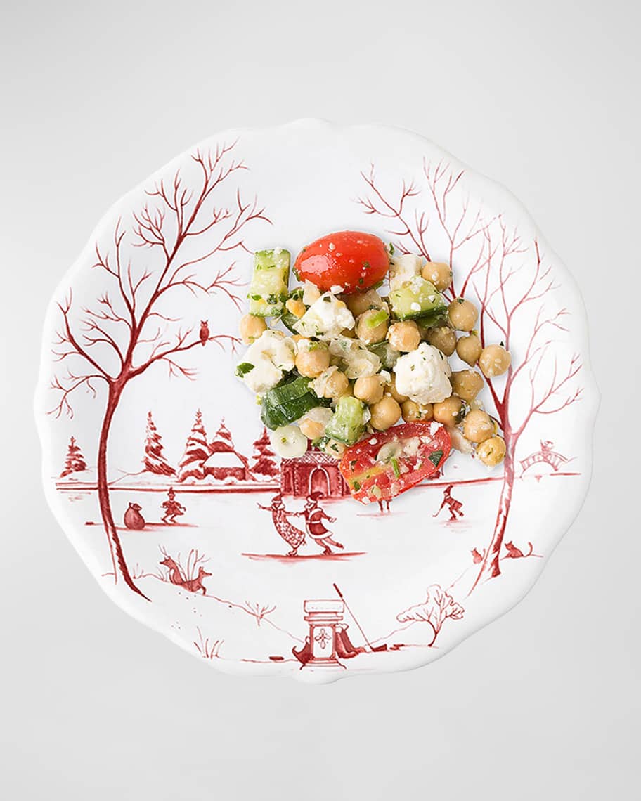 Image 2 of 5: Country Estate Winter Frolic Ruby The Claus Christmas Day Dessert Salad Plate