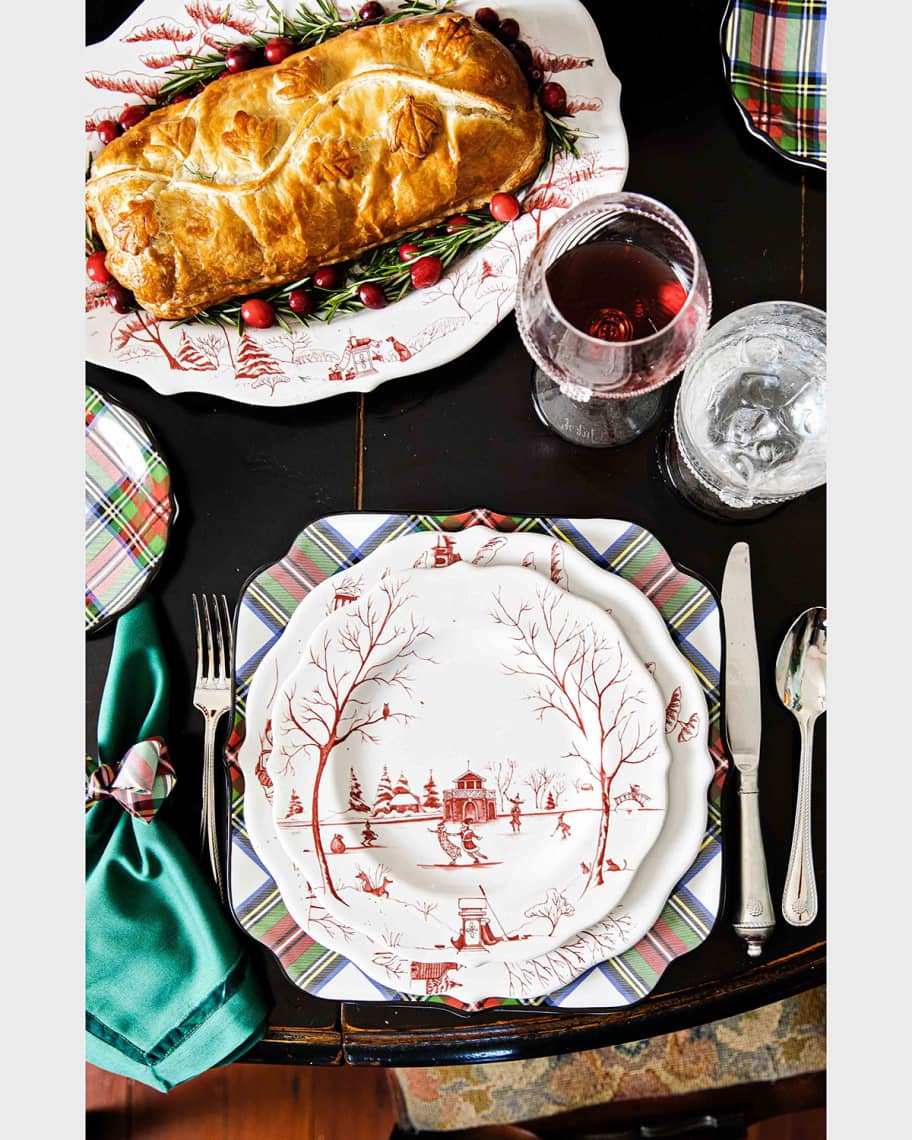 Image 3 of 5: Country Estate Winter Frolic Ruby The Claus Christmas Day Dessert Salad Plate