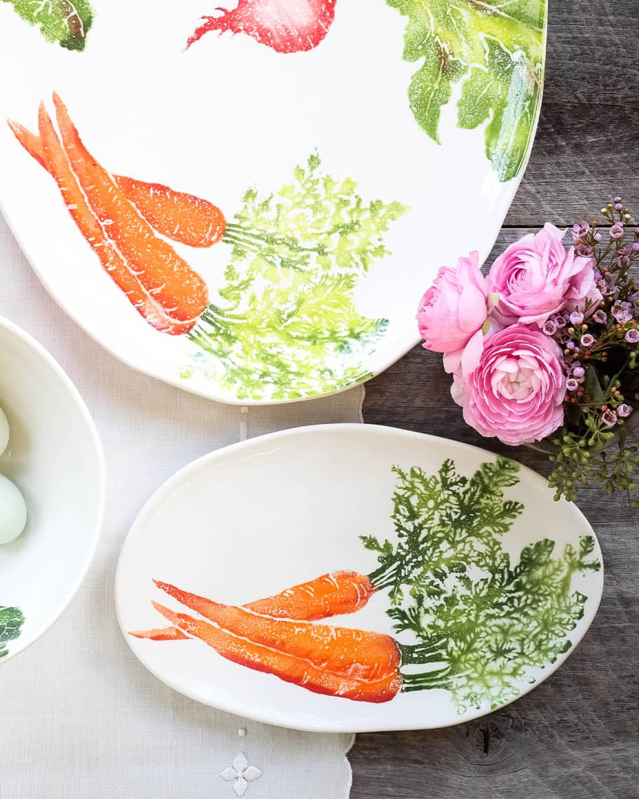 Image 2 of 2: Spring Vegetables Small Oval Platter