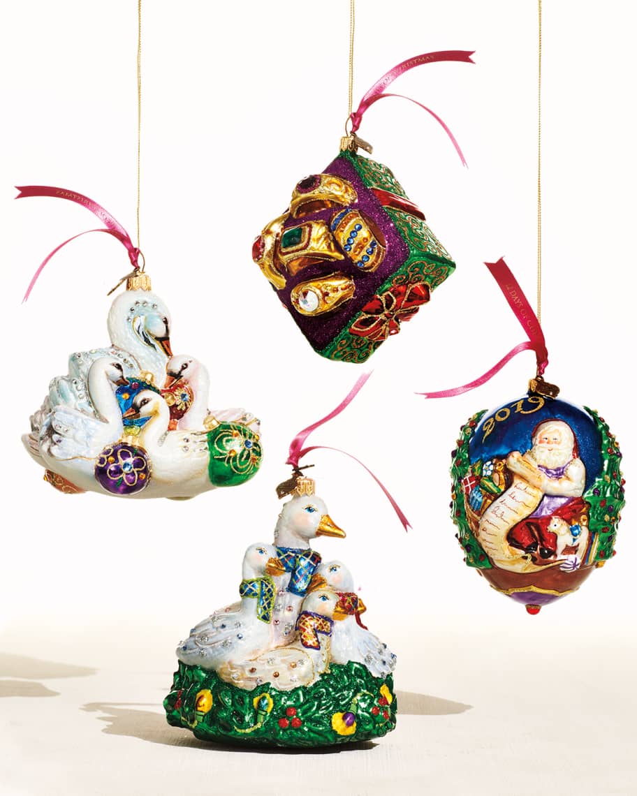 Image 2 of 2: 2019 Santa Glass Ornament
