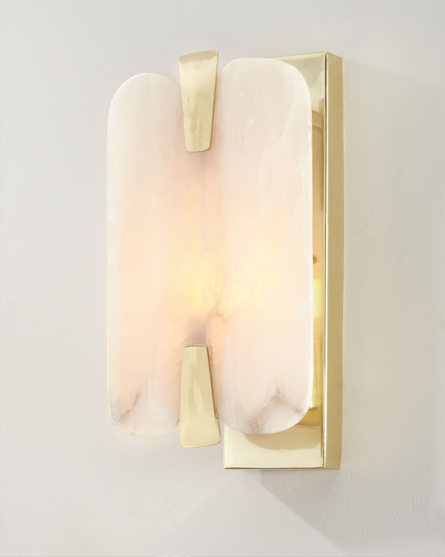 Image 3 of 3: Clamp Alabaster Sconce