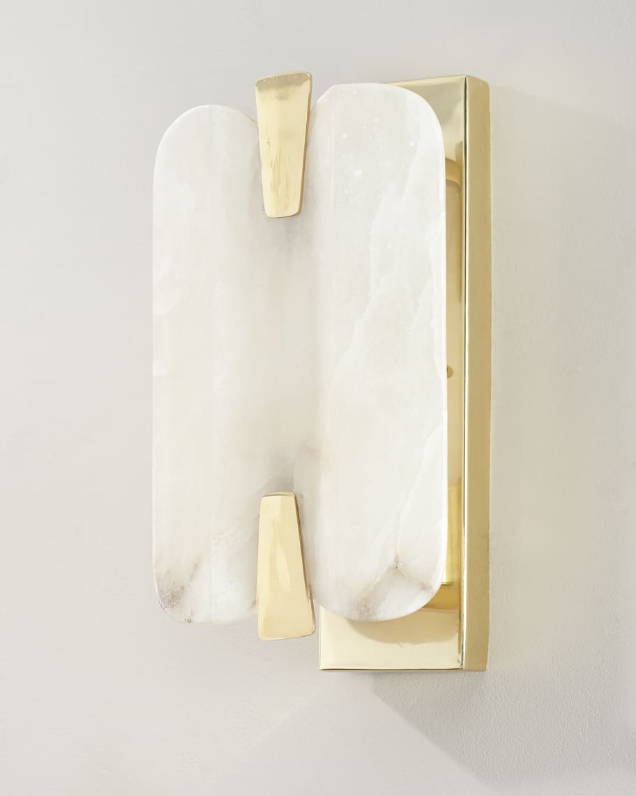 Image 1 of 3: Clamp Alabaster Sconce