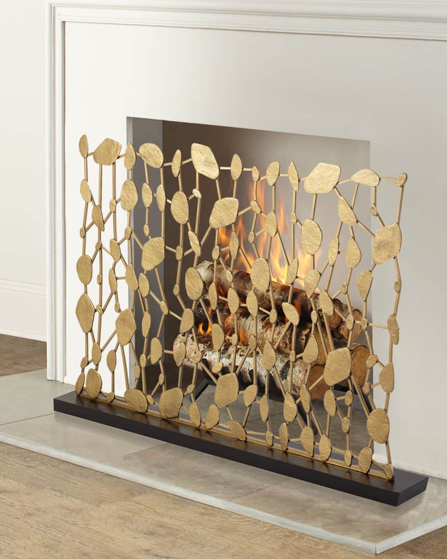 Image 1 of 3: Abstract Sculptural Fireplace Screen