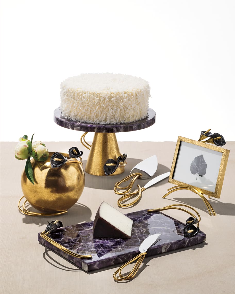 Image 2 of 2: Calla Lily Midnight Amethyst Small Cheese Board with Knife