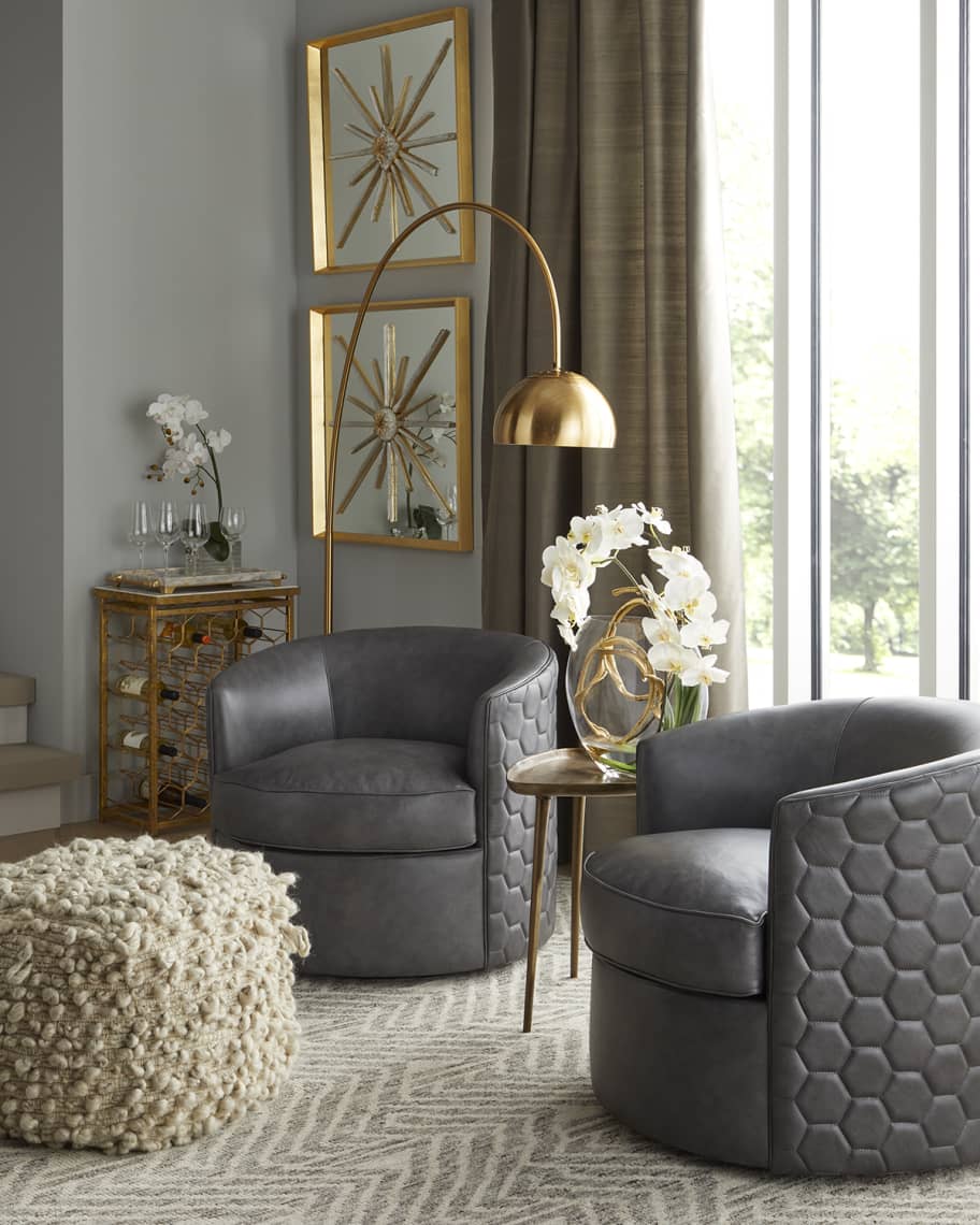 Bernhardt leather swivel 2025 chair