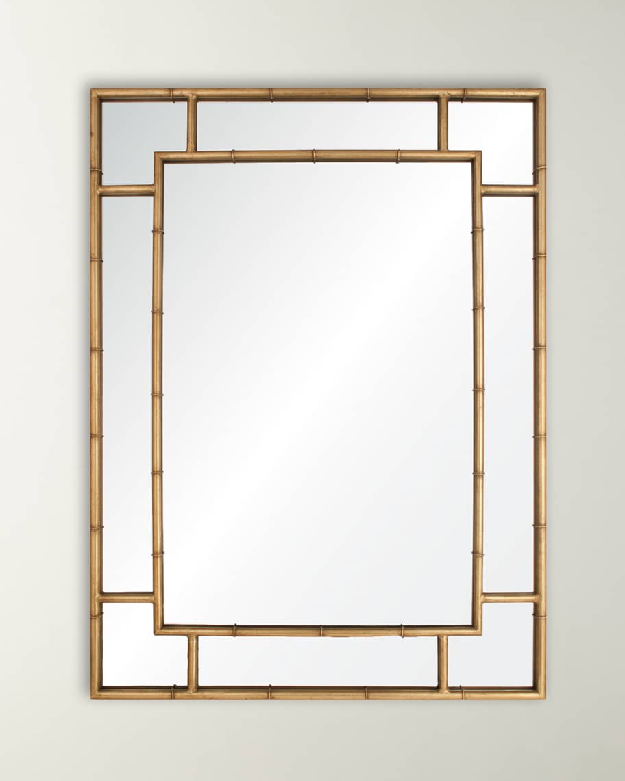 Image 1 of 2: Gold Leaf Iron Mirror