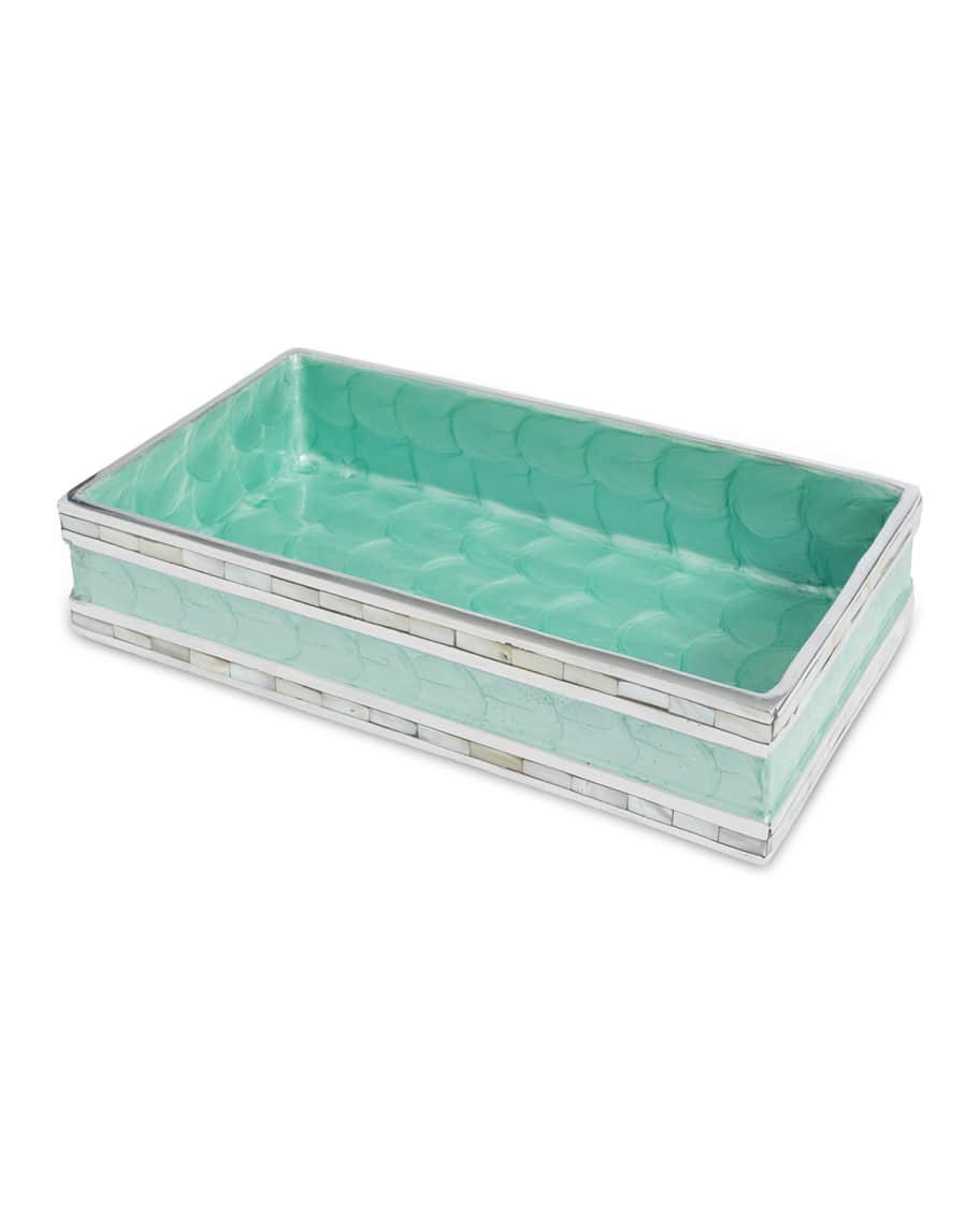 Image 1 of 2: Classic 9" Guest Towel Tray  - Aqua