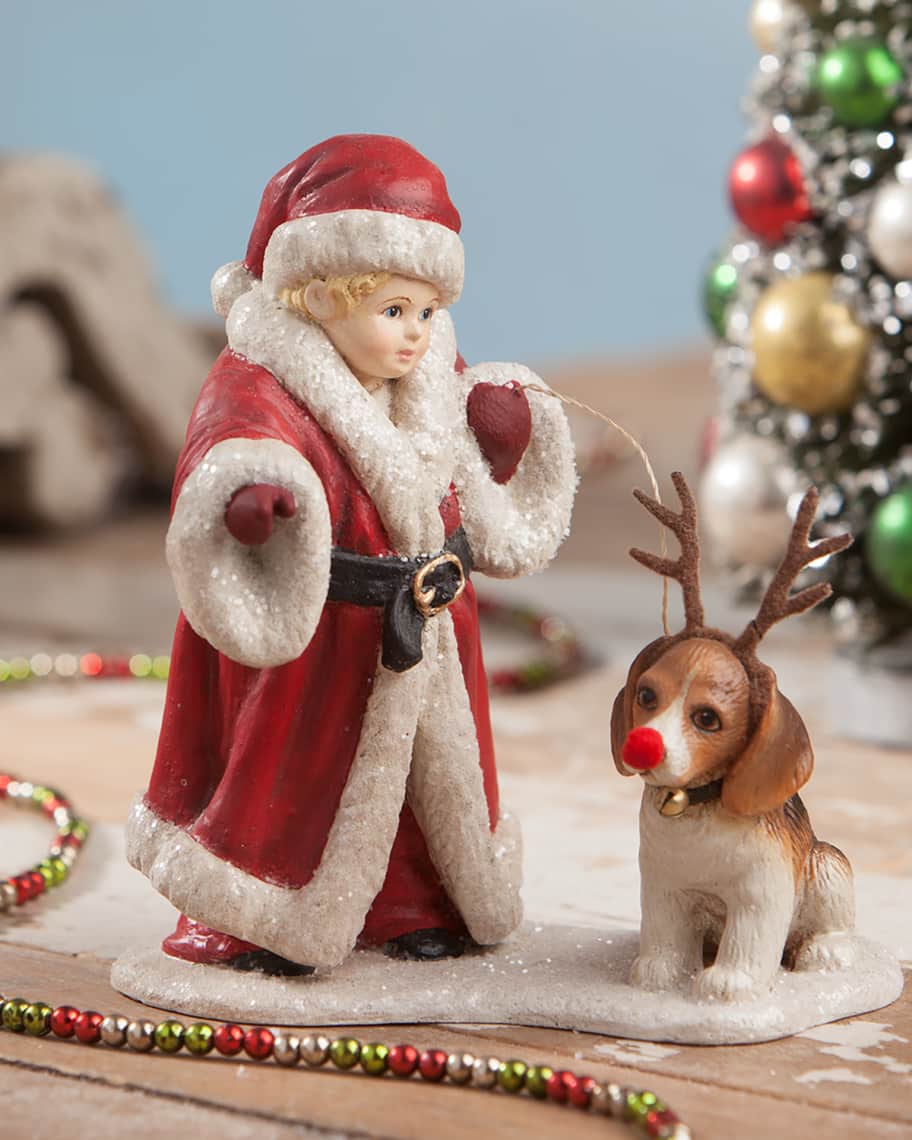 Image 1 of 1: On, Patches! Reindeer Dog Figurine