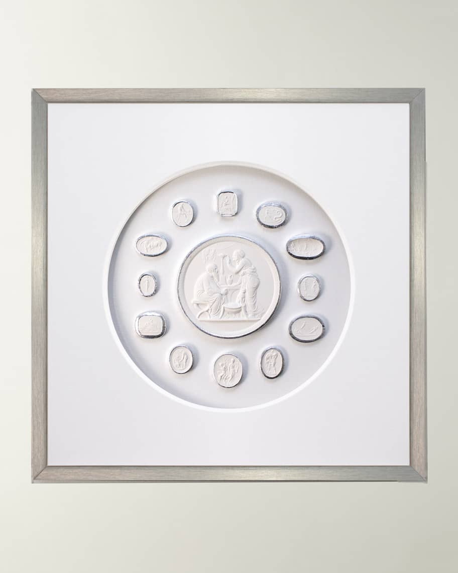 WJC Design Framed Silver Leaf Intaglio Horchow