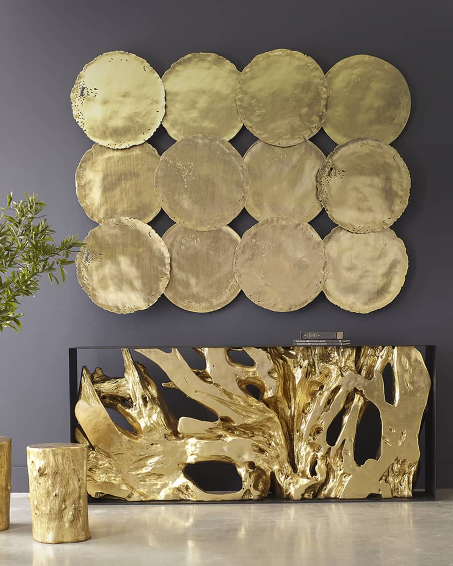 Image 1 of 2: Cast Root Console Table, Gold