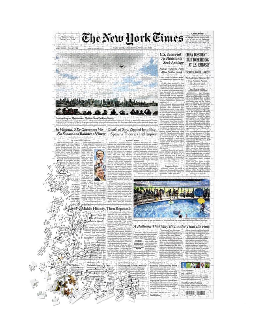 New York Times NYT Front Page 1,000Piece Puzzle Horchow