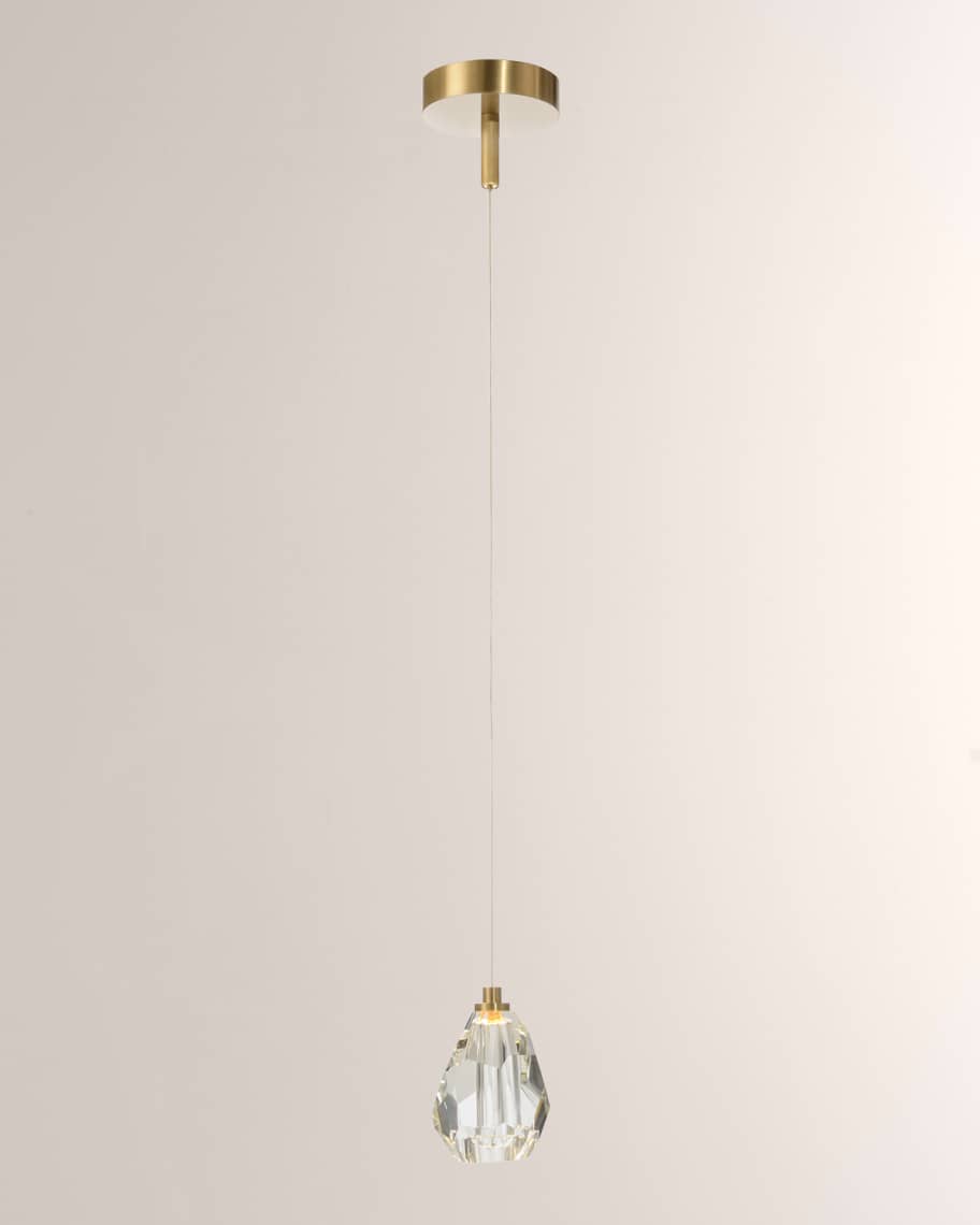 John-Richard Collection Faceted Chunk Crystal Single-Light Pendant