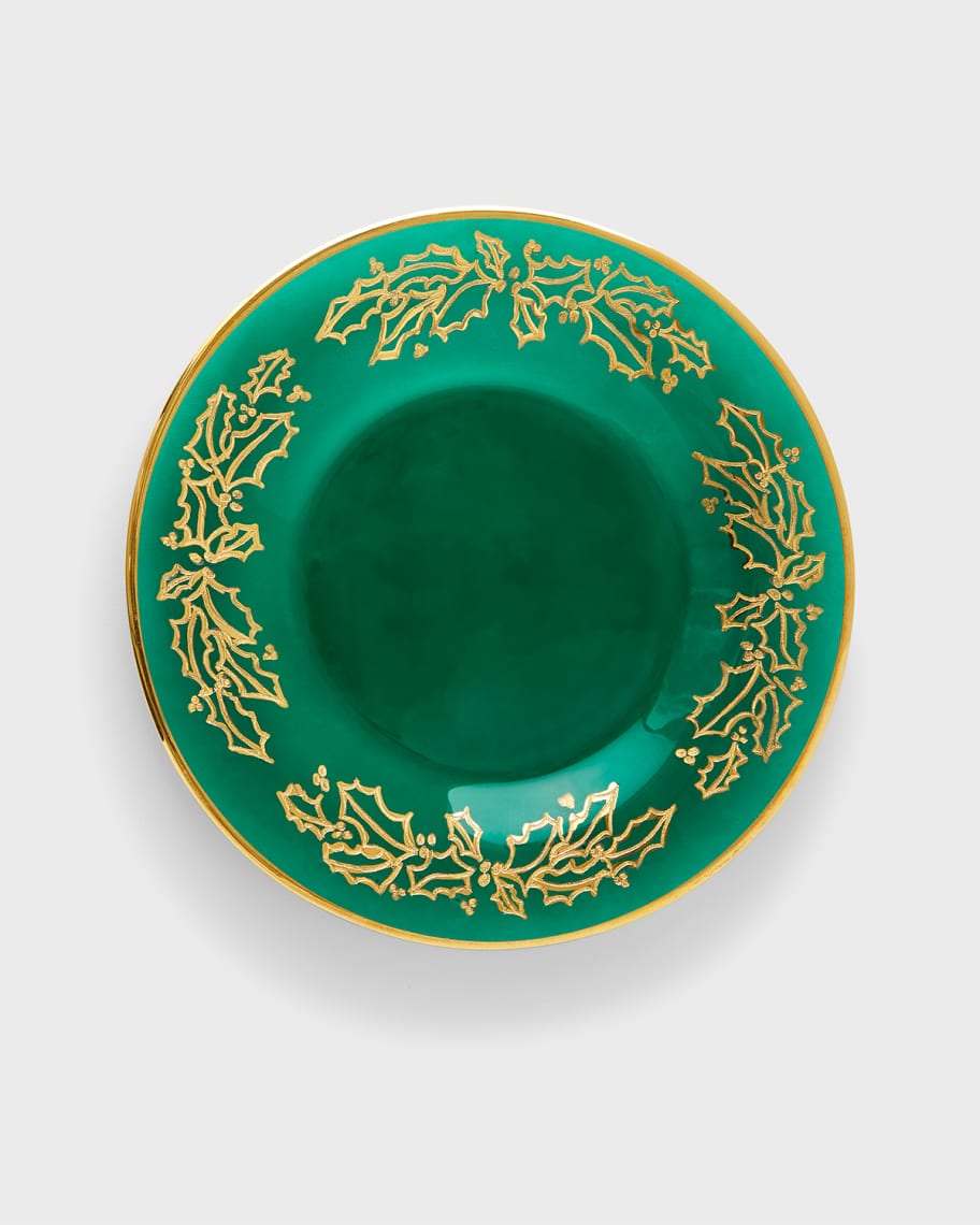 Image 1 of 1: Hand Painted Holiday Dessert Plates, Set of 4