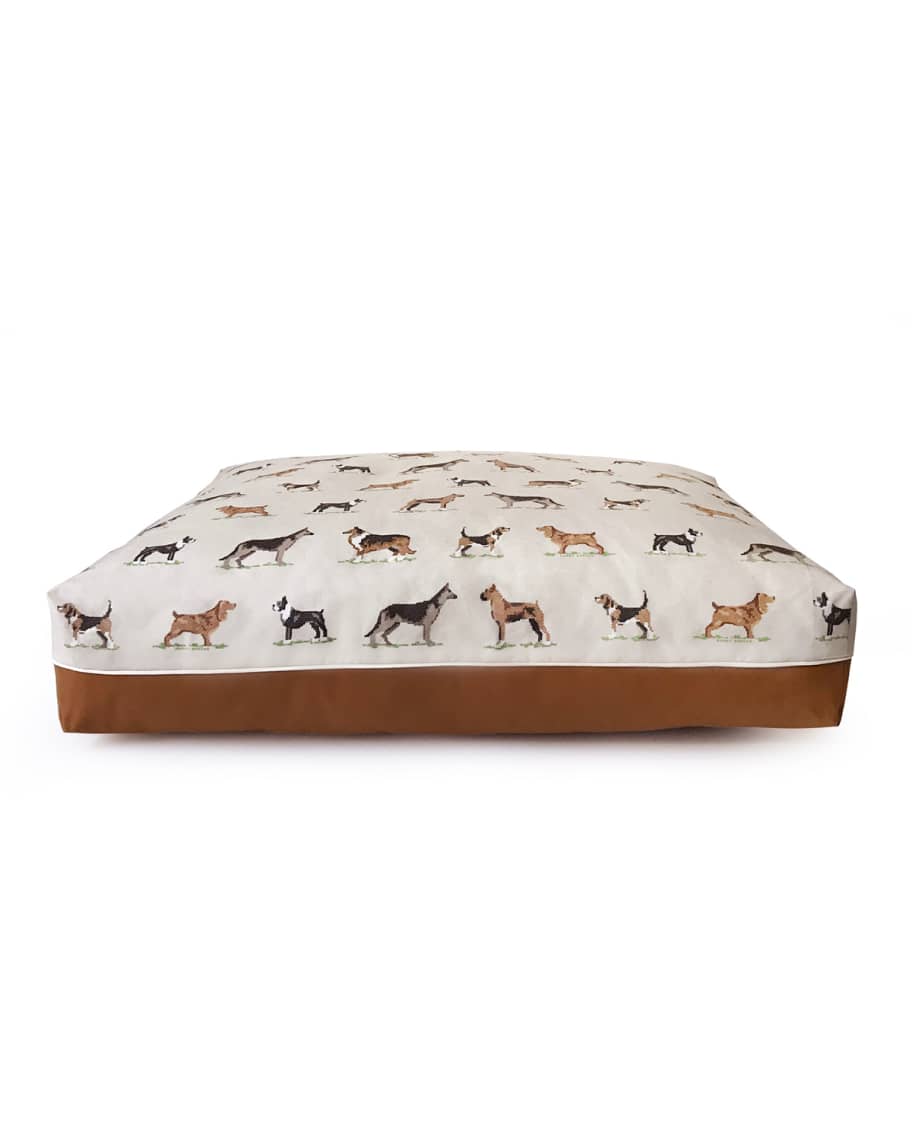 Harry Barker Cross Stitch Rectangular Large Dog Bed Horchow