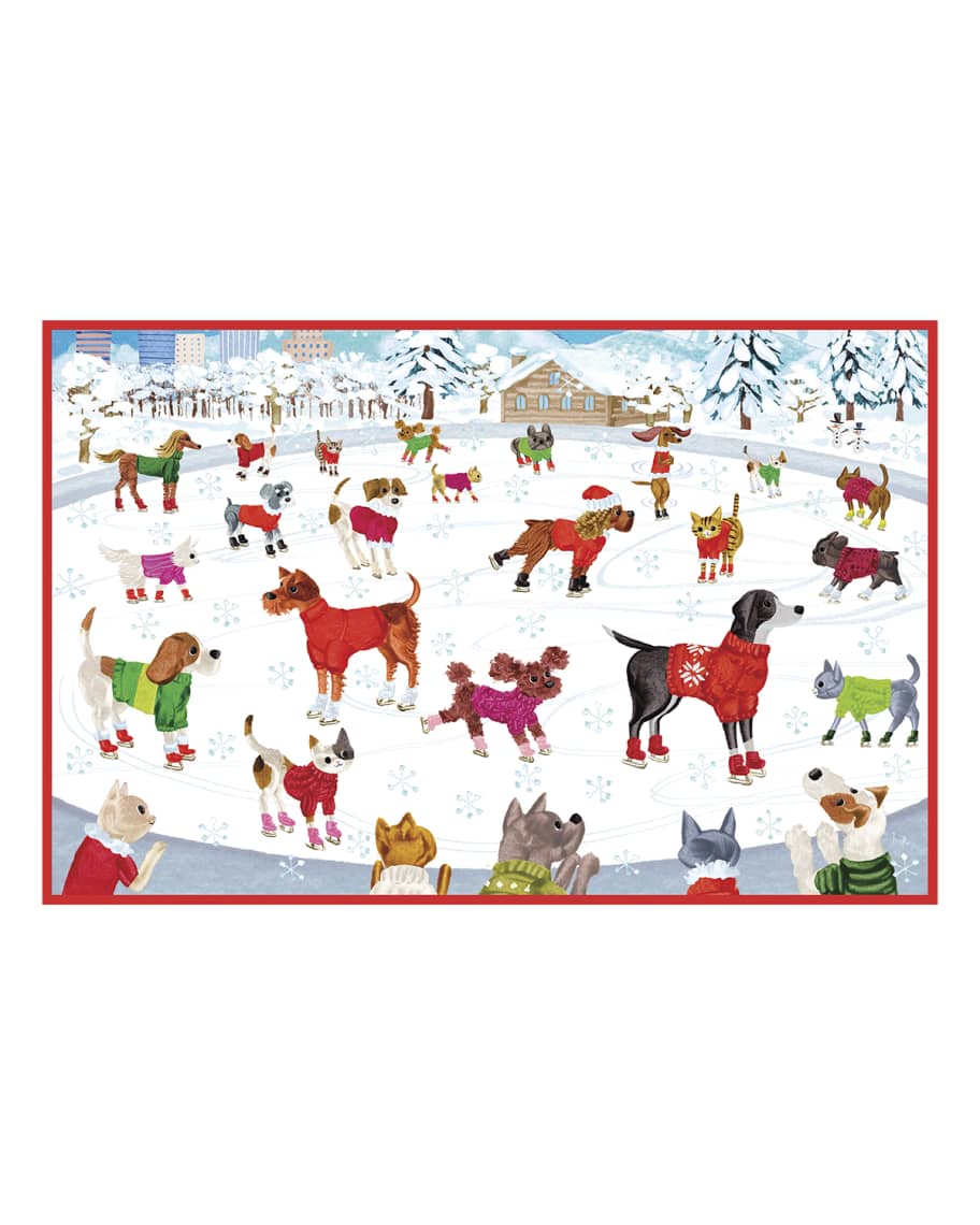 Image 1 of 1: Skating Pets Holiday Cards