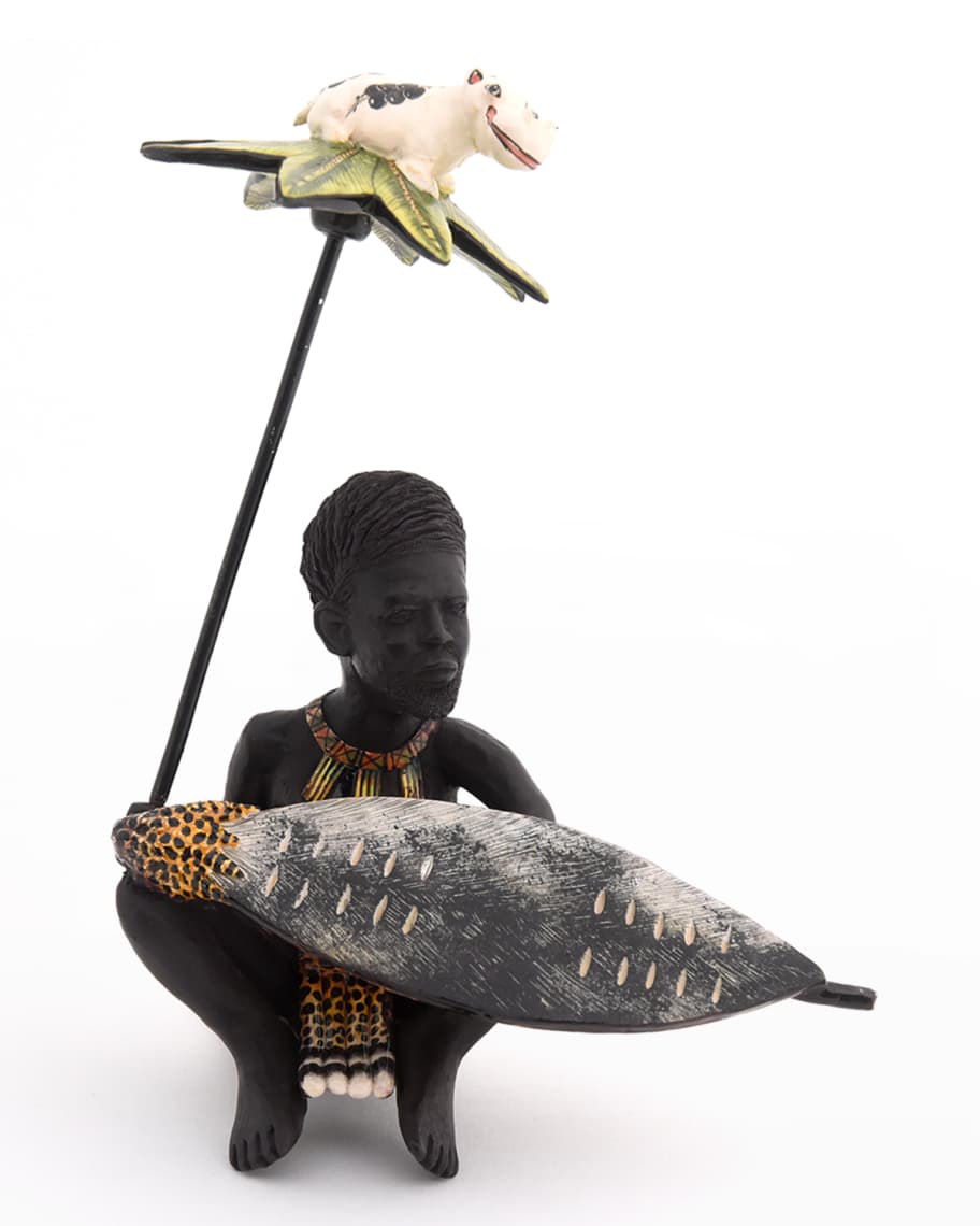 Image 1 of 1: Zulu Tribesman Sculpture