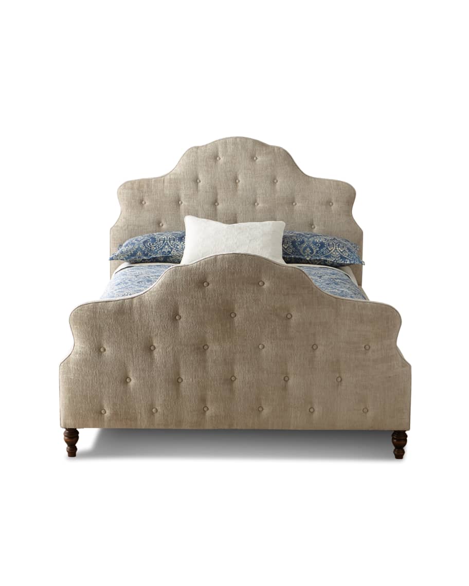 Image 2 of 2: Elisha Button-Tufted Queen Bed